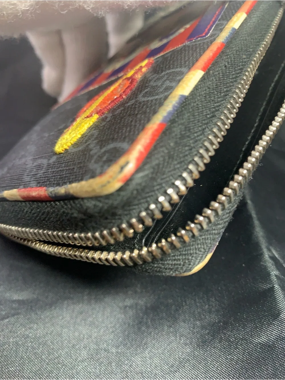 Gucci Black Monogram Wallet with Rainbow UFO Embroidery - Picture 16 of 17